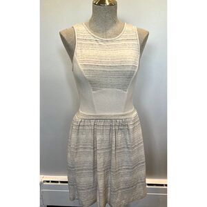 Tart Sleeveless Jersey Knit Dress in Ivory/Gray Size S